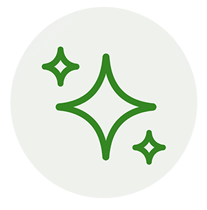 Sparkle icon representing easier shower cleaning