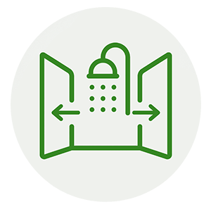 Open shower icon showing more usable space